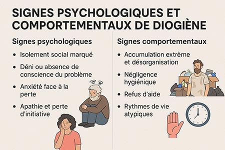 Signes psychologiques et comportementaux du syndrome de Diogène